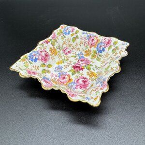Vintage Small Dish Floral Multicoloured Royal Albert Crown England Bone China